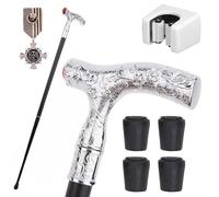 British Style Gentleman Walking Cane, Classic Refined Handle Trekking Stick, Sturdy Elegant Mobility Aid for Men Women