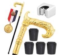 British Style Gothic Walking Cane Elegant Gothic Handle Handmade Aluminum Alloy Lightweight Decorative Cane for Men Women(Gold)
