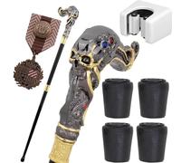 British Style Octopus And Skull Cane, Engraved Handle Walking Stick, Unique Gothic Decorative Mobility Aid for Men Women(Bronze)