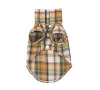British Style Plaid Dog Vest - Summer Cotton Pet Shirt for Small Dogs - Breathable Puppy Shirts for Chihuahua, Yorkshire Terrier - Lightweight Checkered Tank Top (Size Guide)(Yellow,XS)