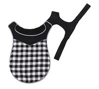 British Style Plaid Dog Vest Windproof Warm Winter Coat for Small Medium Large Dogs Polyester Plush Adjustable Design (S)