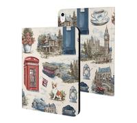 British Symbols Big Ben Telephone Box Case for iPad 10th-1st Generation | PU Tablet Protective Cover with TPU inner for Pad 2018-2022, Air 1-5, Pro 2016-2022, Mini 1-6