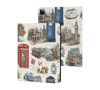 British Symbols Big Ben Telephone Box Case for iPad 10th-1st Generation | PU Tablet Protective Cover with TPU inner for Pad 2018-2022, Air 1-5, Pro 2016-2022, Mini 1-6