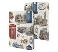 British Symbols Big Ben Telephone Box Case for iPad 10th-1st Generation | PU Tablet Protective Cover with TPU inner for Pad 2018-2022, Air 1-5, Pro 2016-2022, Mini 1-6