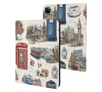 British Symbols Big Ben Telephone Box Case for iPad 10th-1st Generation | PU Tablet Protective Cover with TPU inner for Pad 2018-2022, Air 1-5, Pro 2016-2022, Mini 1-6
