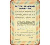 British Transport Commission Funny Metal Novelty Tin Sign Metal Retro Wall Decor for Home,Street,Bars,Restaurants,Cafes,Store Sign Gift 12 X 8 INCH Metal Sign