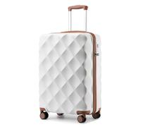 British Traveller 20 Inch Cabin Suitcase, ABS+PC Hard Shell Hand Luggage | 34L Lightweight Carry on Small Case with TPE Spinner Wheels, Travel Lock, Telescopic Handle for Short Breaks and Cabin Travel