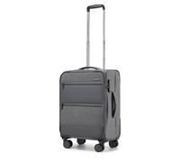 British Traveller 20" Small Cabin Suitcase Carry On Hand Luggage with 4 Wheels and TSA Lock, Grey