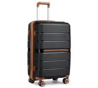 British Traveller 28 Inch Large Suitcase Lightweight PP Hard Shell Luggage Durable 23kg Check in Hold Travel Case with TSA Lock (Black)