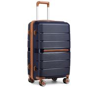 British Traveller 28 Inch Large Suitcase Lightweight PP Hard Shell Luggage Durable 23kg Check in Hold Travel Case with TSA Lock (Navy)