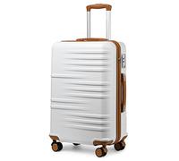 British Traveller 28" Large Suitcase Lightweight Hard Shell Luggage Durable Check in Hold Luggage with TSA Lock and 4 Spinner Wheels(28", White)