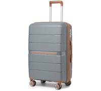 British Traveller 28" Large Suitcase Lightweight Polypropylene Hard Shell Luggage Durable Check in Hold Suitcase with TSA Lock and 4 Spinner Wheels(Grey)