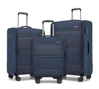 British Traveller 3PCS Softside Suitcase, Lightweight Luggage 20"/24"/28" | 20/24/28 inch Trolley Set, Silent 360° Wheels & Lock, Airline Approved for Business, City Breaks & Family Overseas Trips