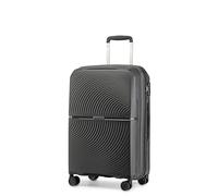 British Traveller Cabin Suitcase Hand Luggage Suitcase Lightweight Carry On Suitcase Hard Shell Small Suitcase with 4 Wheels and TSA Lock(Black)