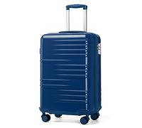 British Traveller Cabin Suitcase Lightweight PC Carry On Luggage Suitcase Hard Shell Hand Luggage with 4 Spinner Wheels, 3 Digit Combination Lock(20", Navy)