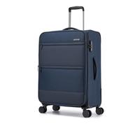 British Traveller Expandable 24" Medium Suitcase Lightweight Softside Hold Check in Luggage with 4 Wheels and Built-in TSA Lock, Navy