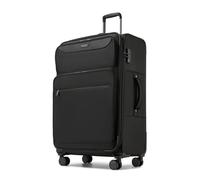 British Traveller Expandable Large Suitcase with 4 Wheels, 28" Lightweight Check in Hold Luggage, Black