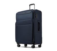British Traveller Expandable Large Suitcase with 4 Wheels, 28" Lightweight Check in Hold Luggage, Navy