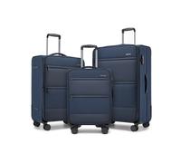 British Traveller Expandable Softshell Suitcase - TSA Lock Spinner Wheels Laptop Sleeve: Each One/ Three