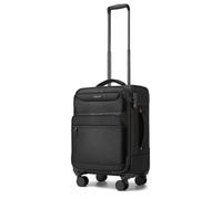 British Traveller Hand Cabin Luggage Lightweight Carry On Suitcase Trolley with TSA Lock Spinner Wheels,Black