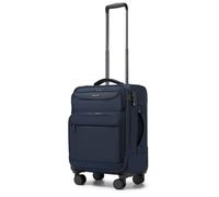 British Traveller Hand Cabin Luggage Lightweight Carry On Suitcase Trolley with TSA Lock Spinner Wheels,Navy