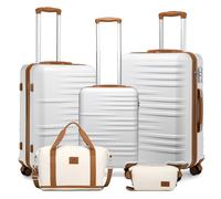 British Traveller Luggage Sets of 3 Lightweight Hard Shell Suitcase Sets with TSA Lock Spinner Wheels 20" 24" 28" Travel Trolley Case, Include 1pcs Travel Bag and 1pcs Toiletry Bag