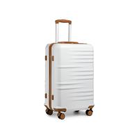 British Traveller Medium Size Suitcase with 4 Wheels Durable PC Hard Shell Luggage Suitcase Lightweight Check in Hold Luggage with TSA Lock Zipper