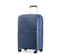 British Traveller Medium Suitcase with 4 Wheels Lightweight Polypropylene Hard Shell Suitcase Hold Check in Luggage Built-in TSA Lock(Nude)