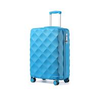 British Traveller Small Cabin Suitcase Hard Shell Carry On Hand Luggage Suitcase with 4 Wheels Spinner and TSA Lock (R/BE, 54cm)