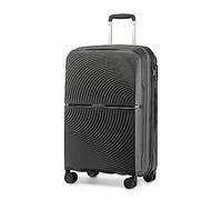 British Traveller Suitcase Medium Lightweight Luggage Hold Check in Suitcase with 4 Wheels and Built-in TSA Lock(Black, 67cm)