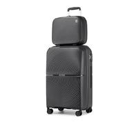 British Traveller Suitcase Set of 2 Hand Cabin Luggage Lightweight Carry On with 4 Spinner Wheels TSA Lock 14" 20" Travel Suitcase