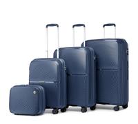 British Traveller Suitcase Set of 4 Hand Cabin Luggage Lightweight Checked in with 4 Spinner Wheels TSA Lock 14" 20" 24" 28" Travel Suitcase