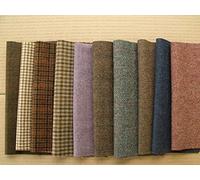 British Tweed 100% Pure Wool Tweed Remnants Offcuts Patchwork Crafts 10 Pieces 23x23cm (9")