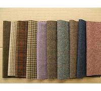 British Tweed Patchwork 100% Wool Remnant Offcuts Squares 10 Pieces 9x9 inch, Made in Great Britain
