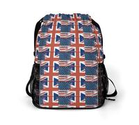 British U.S.A Flag Gym Backpack with Shoe Compartment Waterproof Sport Backpacks Casual Daypack for Men Women