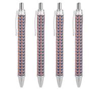 British U.S.A Flag Smooth Retractable Ballpoint Pens Personalized Rolling Ball Pen Black Ink Office Supplies for Men Women 4 PCS
