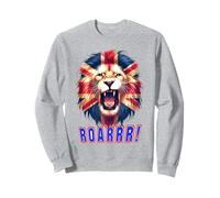 British UK Lion Union Jack Mane Lion's Roaring Great Britain Sweatshirt