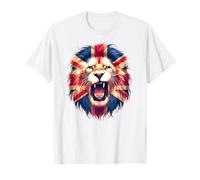 British UK Lion Union Jack Mane Lion's Roaring Great Britain T-Shirt
