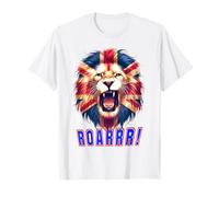 British UK Lion Union Jack Mane Lion's Roaring Great Britain T-Shirt