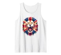 British UK Lion Union Jack Mane Lion's Roaring Great Britain Tank Top