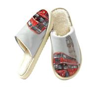 British Uk London Big Ben Slippers for Women Men, Memory Foam House Shoes L