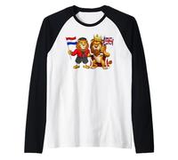 British UK Netherlands Flag English Dutch Holland Roots Raglan Baseball Tee