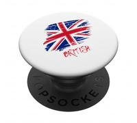 British Union Jack Flag Grunge Style Streetwear vibe Women PopSockets Adhesive PopGrip