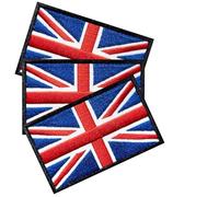British Union Jack Patch for Clothing, 3Pcs Tactical Union Jack Embroidered Flag,United Kingdom Embroidered Fabric Patch Hook and Loop Applique for Tactical Backpack,Hats Jacket Pants