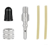 British Valve Core Replacement Kit Made From Rust Resistant Zinc Alloy For Vintage Bicycles And Wheelchair Tires Featuring Nickel Plated Copper Cover For Stable Pressure In Various Temperatures(B)