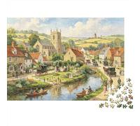 British Village Jigsaw Puzzles 1000 Piece Recyclable Material Vintage Town Puzzle for Adults Great Gift Idea Fun Family Gaming Time Activity 52x38cm/1000pcs