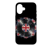 British Vinyl Record Union Jack Music Vintage Distressed UK Case for iPhone 16
