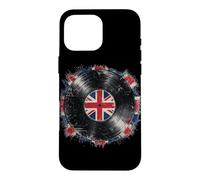British Vinyl Record Union Jack Music Vintage Distressed UK Case for iPhone 16 Pro Max