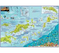 British Virgin Islands BVI Adventure & Dive Map Franko Maps Laminated Poster