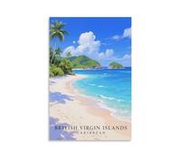 British Virgin Islands Caribbean Vintage Travel Poster 24x36inch(60x90cm) Wall Decor Painting Canvas Wall Art Living Room Poster Bedroom